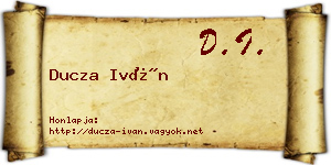 Ducza Iván névjegykártya